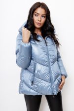 Kurtka pikowana ściągany tył – Niebieski, S