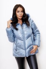 Kurtka pikowana ściągany tył – Niebieski, S