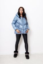 Kurtka pikowana ściągany tył – Niebieski, XL