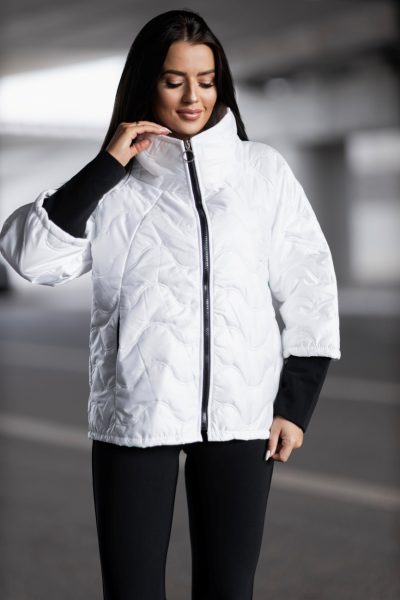 Kurtka pikowane fale – Biały, UNI