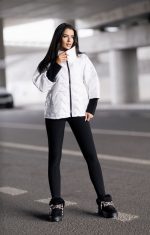 Kurtka pikowane fale – Biały, UNI