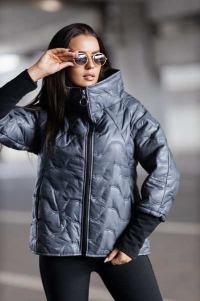 Kurtka pikowane fale – Grafit, UNI