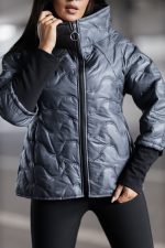 Kurtka pikowane fale – Grafit, UNI