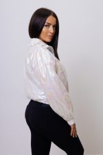 Kurtka wiatrówka panterka holo – Biały, M