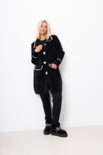 Płaszcz włosek ala alpaka lamówka – Czarny, UNI