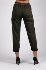 Spodnie Livan’s czekoladowy pasek – Oliwka, UNI