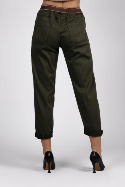 Spodnie Livan’s czekoladowy pasek – Oliwka, UNI