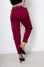 Spodnie Livan’s czekoladowy pasek – Wino, UNI