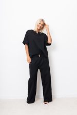 Spodnie złoty guzik – Czarny, UNI