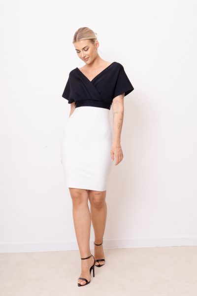 Sukienka bandaż koperta – Biały, L