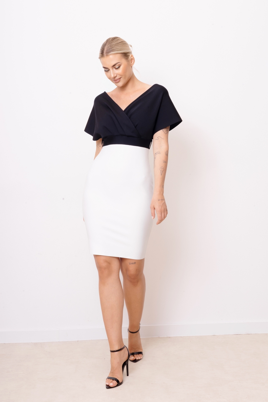 Sukienka bandaż koperta – Biały, L