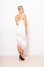 Sukienka skos koronka – Biały, S