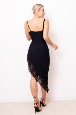 Sukienka skos koronka – Czarny, M