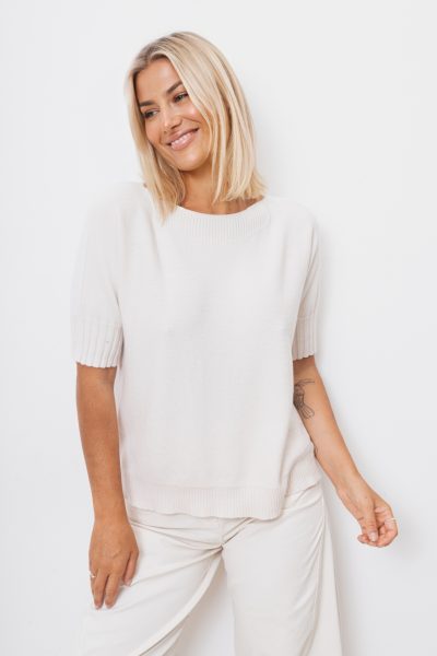 Sweter rękaw mały ściągacz – Beż, UNI