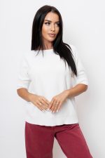 Sweter rękaw mały ściągacz – Biały, UNI