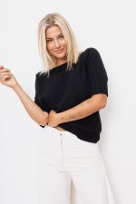 Sweter rękaw mały ściągacz – Czarny, UNI