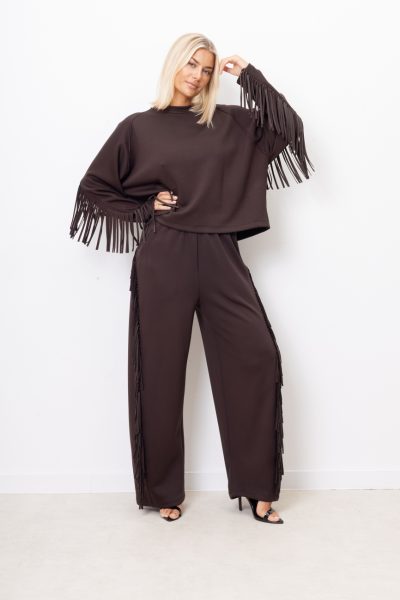 Bluza frędzle – Czekolada, UNI