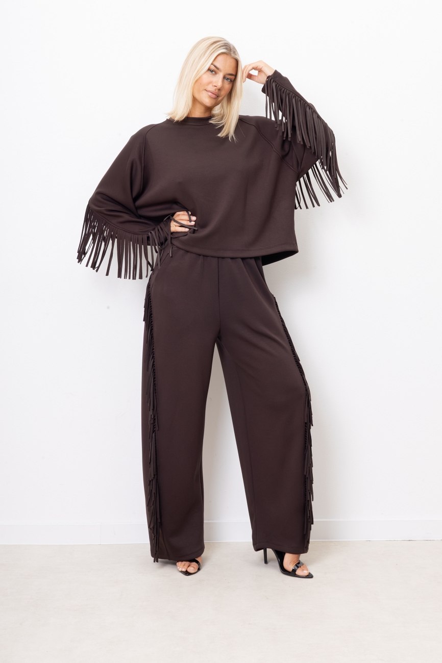 Bluza frędzle – Czekolada, UNI