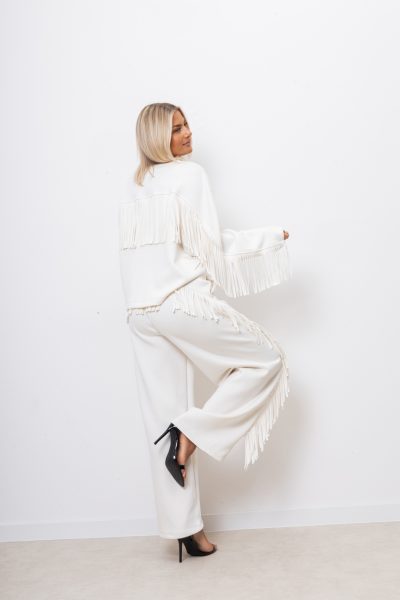 Bluza frędzle – Ecru, UNI