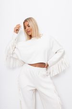 Bluza frędzle – Ecru, UNI