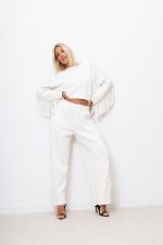 Bluza frędzle – Ecru, UNI