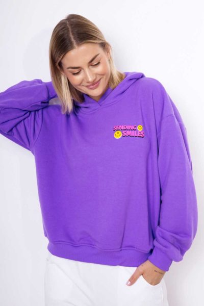 Bluza kaptur Sending Smiles – Fiolet, UNI