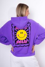 Bluza kaptur Sending Smiles – Fiolet, UNI
