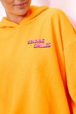 Bluza kaptur Sending Smiles – Pomarańcz neon, UNI