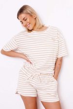 Bluzka paseczki Amore – Beż, UNI