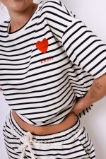 Bluzka paseczki Amore – Czarny, UNI