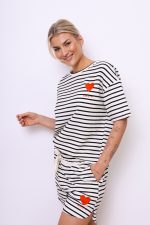 Bluzka paseczki Amore – Czarny, UNI