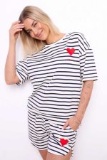 Bluzka paseczki Amore – Granat, UNI