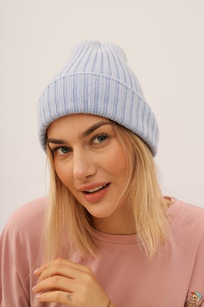 Czapka prążek – Błękit, UNI