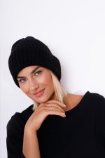 Czapka prążek – Czarny, UNI