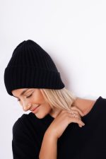 Czapka prążek – Czarny, UNI