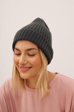 Czapka prążek – Grafit, UNI