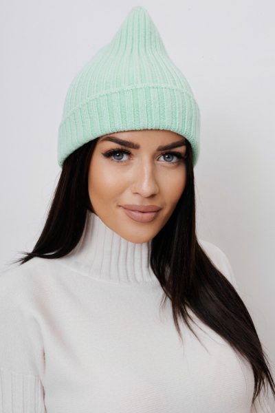 Czapka prążek – Miętowy, UNI