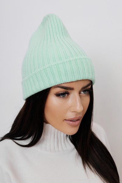 Czapka prążek – Miętowy, UNI