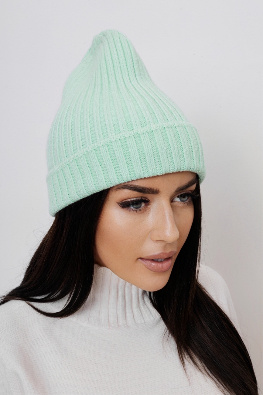 Czapka prążek – Miętowy, UNI