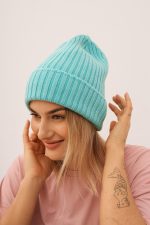Czapka prążek – Turkus, UNI
