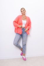 Kardigan krótki Kid moher – Koral neon, UNI