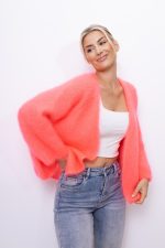 Kardigan krótki Kid moher – Koral neon, UNI