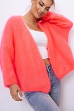 Kardigan krótki Kid moher – Koral neon, UNI
