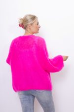 Kardigan krótki Kid moher – Róż neon, UNI