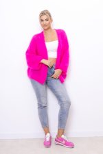 Kardigan krótki Kid moher – Róż neon, UNI