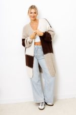 Kardigan kwadraty – Beż, UNI