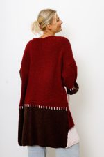 Kardigan kwadraty – Bordo, UNI