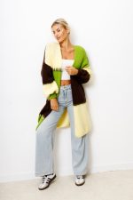 Kardigan kwadraty – Żółty, UNI