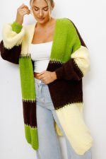 Kardigan kwadraty – Żółty, UNI