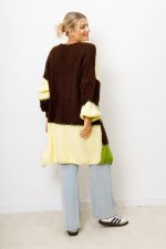 Kardigan kwadraty – Żółty, UNI